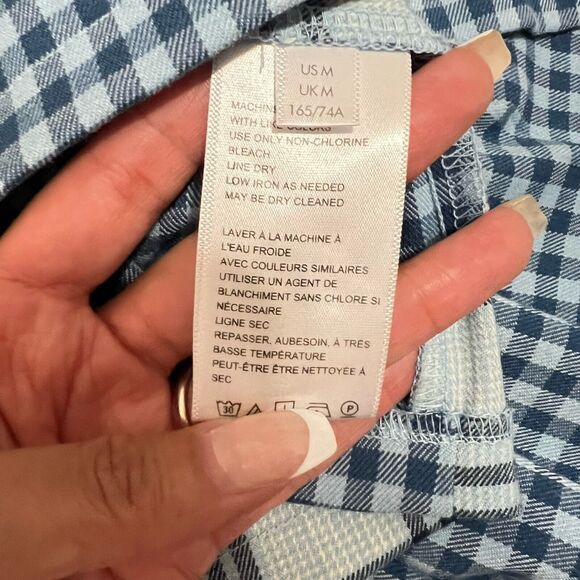 Urban Outfitter Pleated Mini Skirt Size M Blue Plaid Gingham Preppy School Girl - Picture 6 of 7